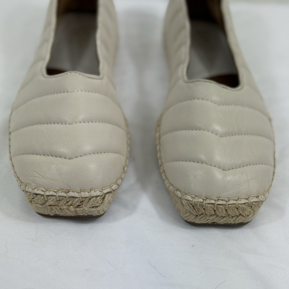 Franco Sarto Women's 9.5 Kiya Loafer Espadrille Cream Quilted Flat Shoe - Picture 2 of 9